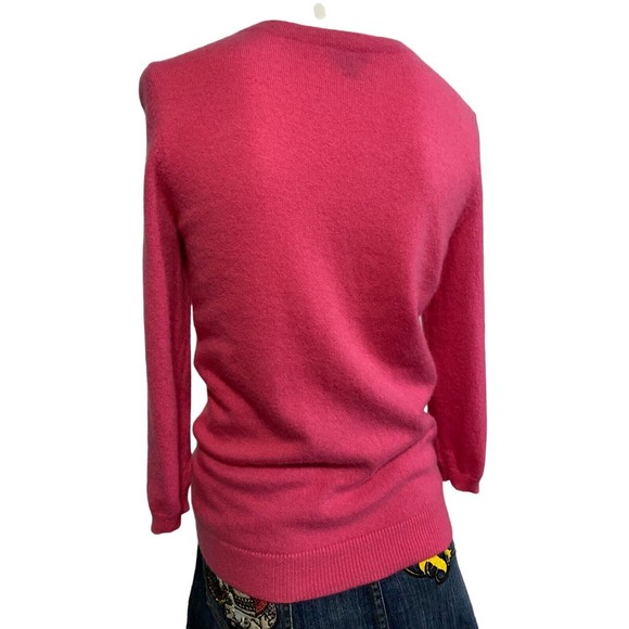 TALBOTS Womens Cashmere Sweater Crewneck Hot Pink Medium - Picture 10 of 12